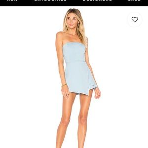 Avery Strapless Romper in light blue